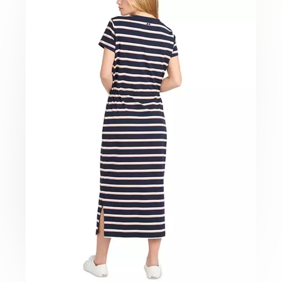 Barbour Striped Bayside Drawcord-Waist Midi Dress - Picture 2 of 13